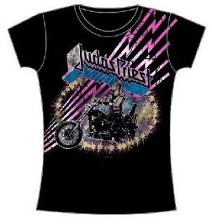 Judas Priest Star Biker Juniors Babydoll T shirt
