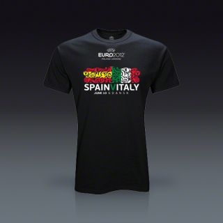 UEFA Euro 2012 Spain v Italy T Shirt   Black  SOCCER