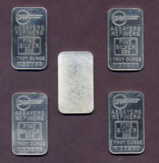 GW   Gold Way Assayers and Refiners Silver Bars 5pcs