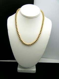 Vintage Signed Napier Necklace 18 Gold Tone Beads Chain Strung