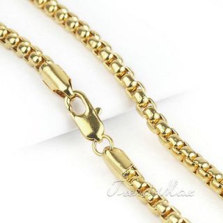   18k yellow gold filled mens GF necklace rope chain 23.6/4mm jewelry