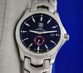 Mens Tag Heuer LINK TIGER WOODS Limited Edition Watch   DIAMOND Bezel 