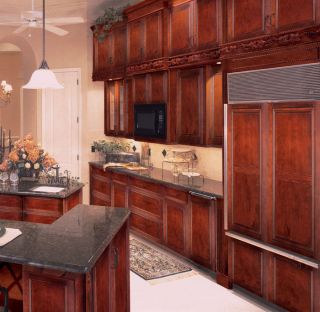Cherry Maple Kitchen Cabinets Raised Panel Door RTA All wood, SAMPLE 