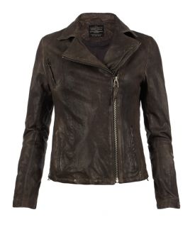 Leather biker jacket  Strabler Leather Biker Jacket  AllSaints