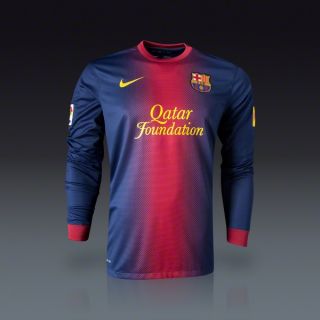 Nike Barcelona Long Sleeve Home Jersey 12/13  SOCCER