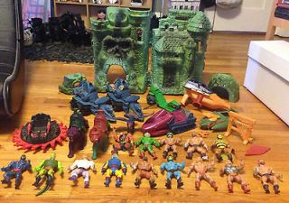   Masters of the Universe Grayskull + 7 Vehicles + 17 Figures Lot He Man