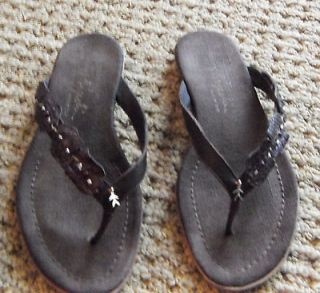 GORGEOUS BROWN LEATHER FLIP FLOPS BY HENRY BEGUELIN SIZE 37