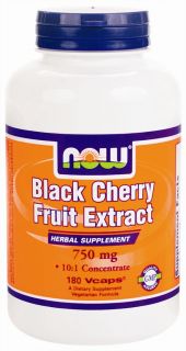 Buy NOW Foods   Black Cherry Fruit Extract 750 mg.   180 Vegetarian 