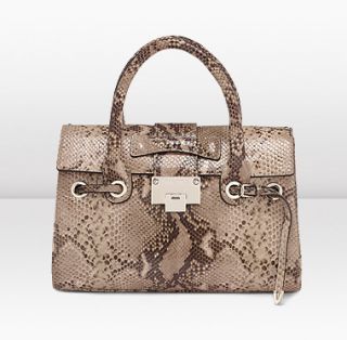 Jimmy Choo  Rosalie S  Desert Snake Print Leather Handbag 