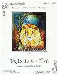 Large Lion Panel Full Size 1985 OOP Stained Glass Pattern   Awesome!