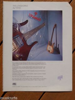 retro magazine advert 1983 HONDO longhorn bass / guitar