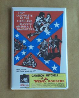 Rebel Rousers FRIDGE MAGNET motorcycle movie poster confederate flag