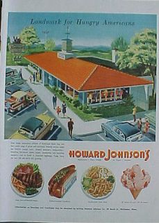 1956 Howard Johnsons Restaurants~Motor Lodges Ice Cream~Candies~Cars 