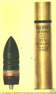 SOVIET 122mm TANK GUN AMMO SHELL AND FUZE WW2 COLOR ORDNANCE 