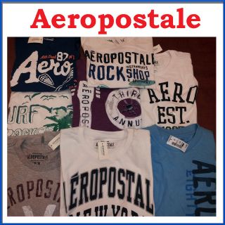 NWT MENS 25 MIXED WHOLESALE RESALE LOT AEROPOSTALE GRAPHIC T SHIRTS 