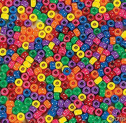 150 Pony Beads   Opaque   Rainbow Multi Colored Crafts