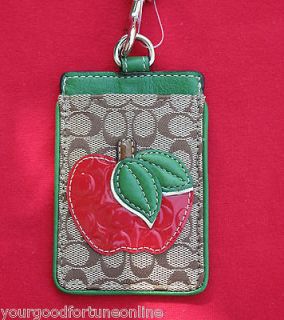NWT Coach Lanyard Id/Badge Red Apple School Holder Card/Pass Case 