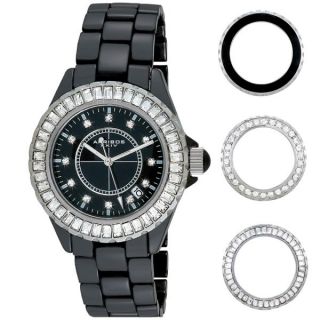   Black Ceramic 3 Interchangeable Bezels Sapphire Crystal Date Watch