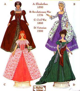 OOP 11½” BARBIE DOLL HISTORICAL MUSEUM COLLECTION SEWING PATTERN 