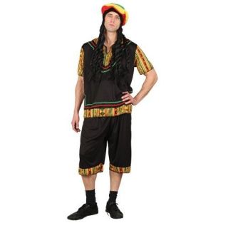 Adult Large Rasta Guy Jamaican man Reggae Bob Marley Outfit Fancy 