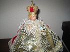 Vintage INFANT Of PRAGUE Jesus Chalkware STATUE Jeweled Metal Crown 