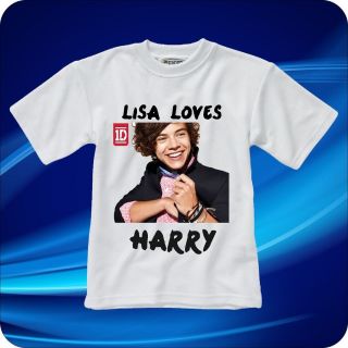 HARRY STYLES ONE DIRECTION PERSONALISED T SHIRT  Child & Adult Sizes 