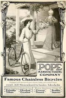 1904 Ad Pope Manufacturing Chainless Bicycle Victorian Edwardian Ride 