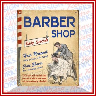 Crazy Barber SIGN Funny Vintage 50s Style Humor Pole