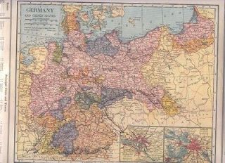   Vintage Map GERMANY Hamburg / SOUTH AMERICA Northern Dated