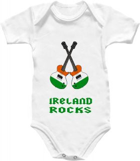 Ireland Guitar Baby Grow Shirt Flag Babygro AC/DC Gibson Football 