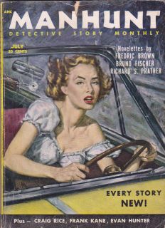 Manhunt Detective Story VOL.1 #7 JULY.1953 Magazine VG condition