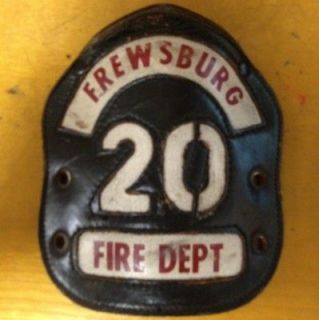 MSA Helmet Shield   FREWSBURG NY Fire Dept. Vintage Leather