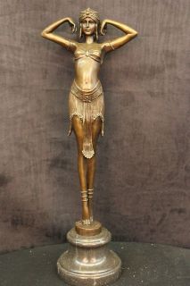 Sculpture/Statue bronze veritable Art nouveau/Art deco DANSEUSE Signed 