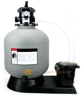 Pro 3700GPH 16 Sand Filter with 1HP Above Ground Swimming Pool Pump 