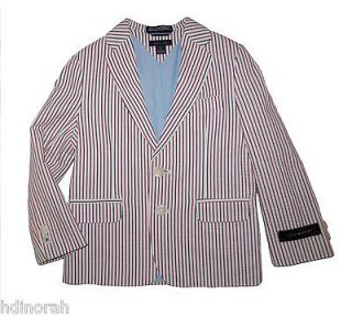 NWT Tommy Hilfiger Boys Seersucker Striped Blazer Jacket