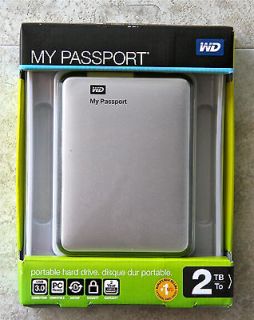   Western Digital My Passport 2 TB USB 3.0 Portable Hard Drive   SILVER