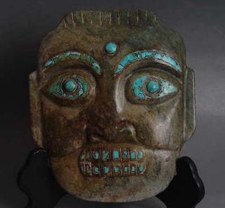 Mayan Culture MASK glue Green Brow Eye Teeth man Face Hemor Liao