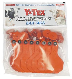   YTEX Medium Blank Cow/Calf 2 pc All American Ear Tags in bags of 25