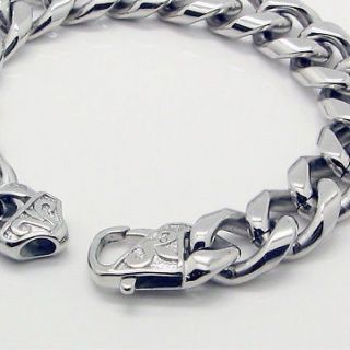 COOL CUBAN CURB CHAIN Stainless Steel Link Bracelet 8.6 14mm (SPECIAL 