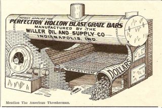 1903 MILLER OIL PERFECTION HOLLOW BLAST FURNACE GRATE BARS AD 