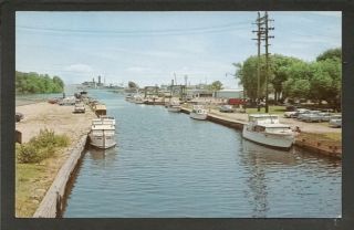Marinette Wisconsin WI 1962 Harbor & Old Wooden Boats