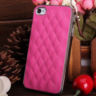 Violet Leather w/ Silver Side Hard Cover Case+Bling Protector for 