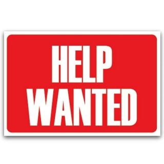 HELP WANTED SIGN 8 x 12 NEW Store Red White Plastic Poly Resin 