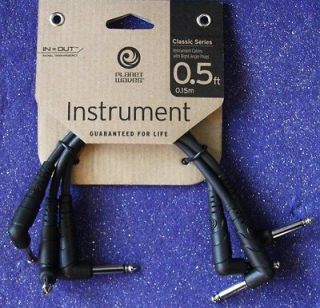 Planet Waves Classic Series Set of 3, 6 Inch Right Angle Patch Cables