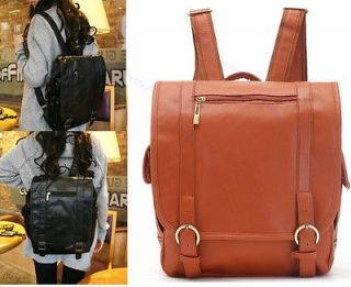 Korean PU Leather Hobo Backpack School Student Satchel Bag Bookbag 