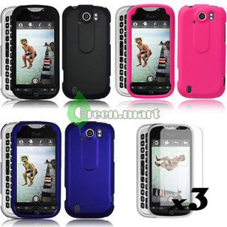 3X RUBBERIZED  RUBBER HARD CASE COVER+FILM FOR HTC MYTOUCH 4G SLIDE GM
