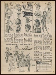 1962 Fredericks of Hollywood lingerie fashion print ad