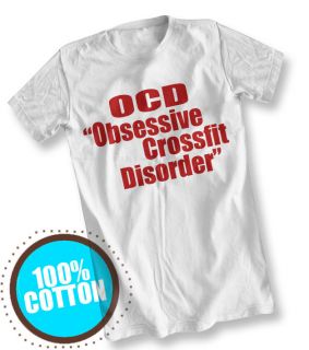 OBSESSIVE CROSSFIT DISORDER OCD T SHIRT   FUNNY MUSCLE GYM TRAINING 