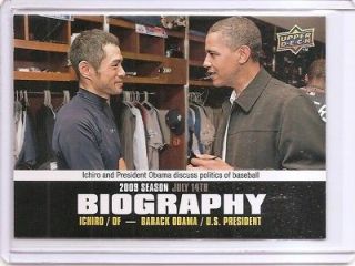 2010 Upper Deck Season Biography #SB118 Ichiro Suzuki Barack Obama