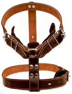 31 37 chest size 2Ply Real Leather Dog Harness Rottweiler Doberman 